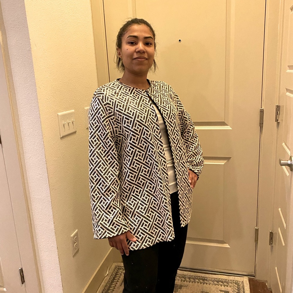 Emmelle Black And White Sequined Jacket - image 8